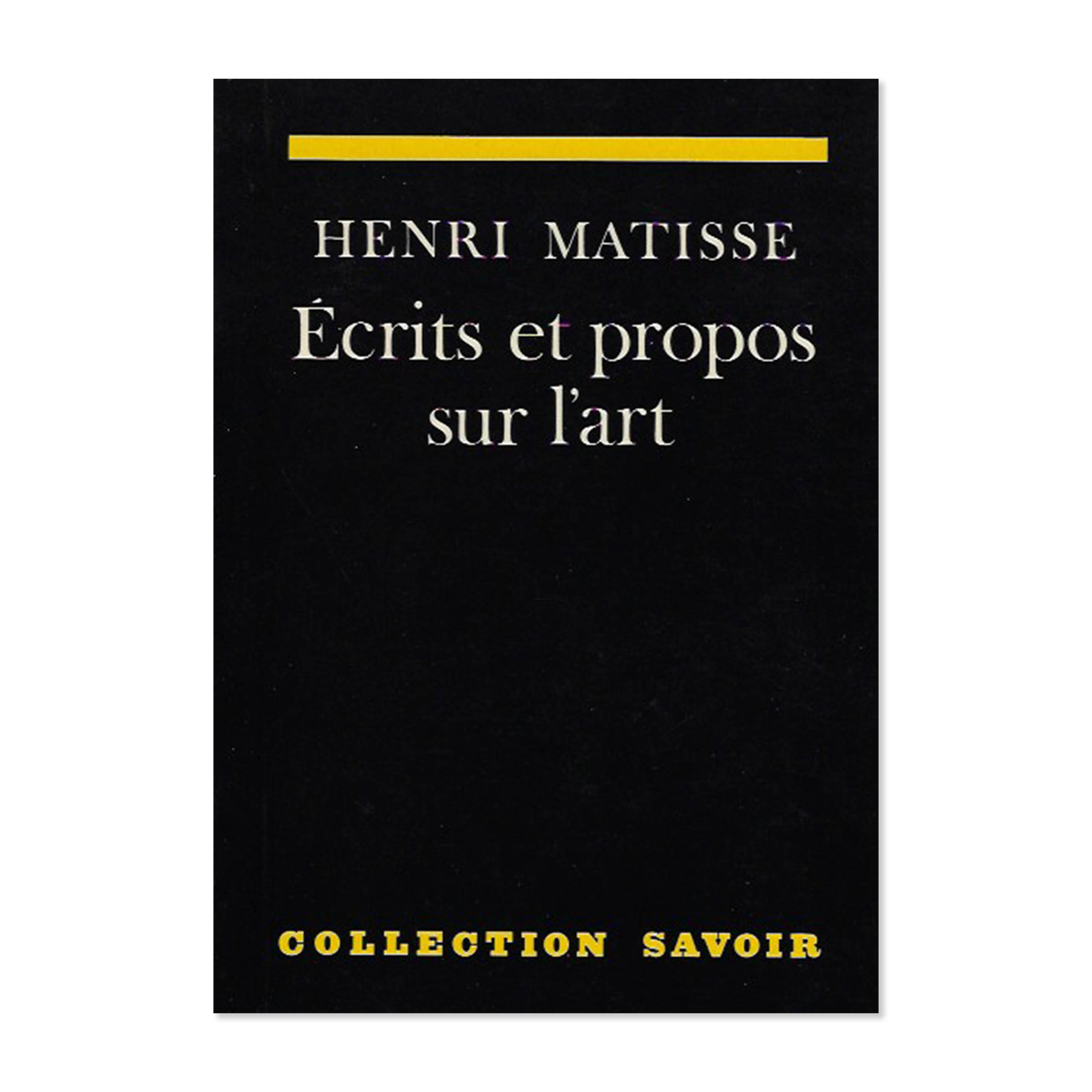 Henri Matisse. Écrits et propos sur l'art. Cover view