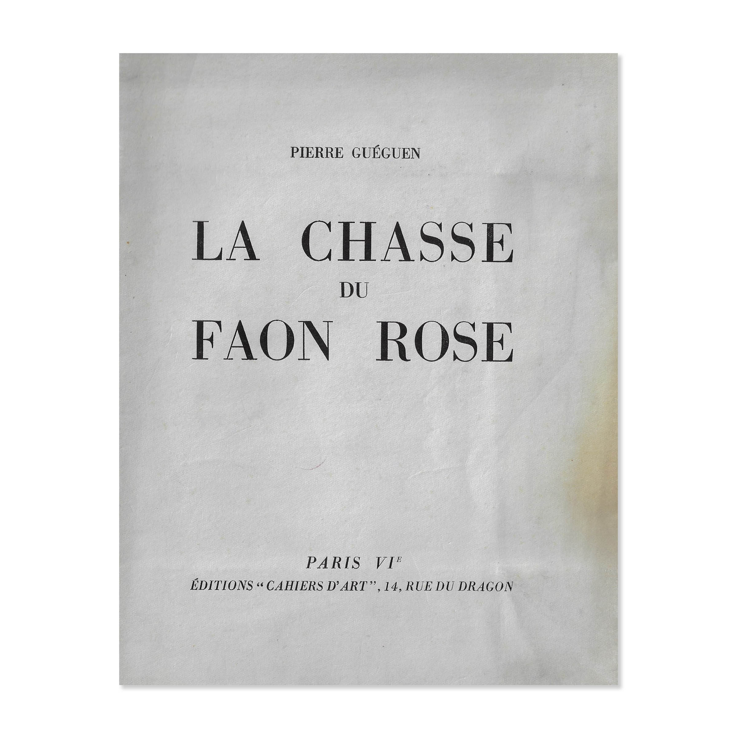 Chasse du Faon rose. Cover view