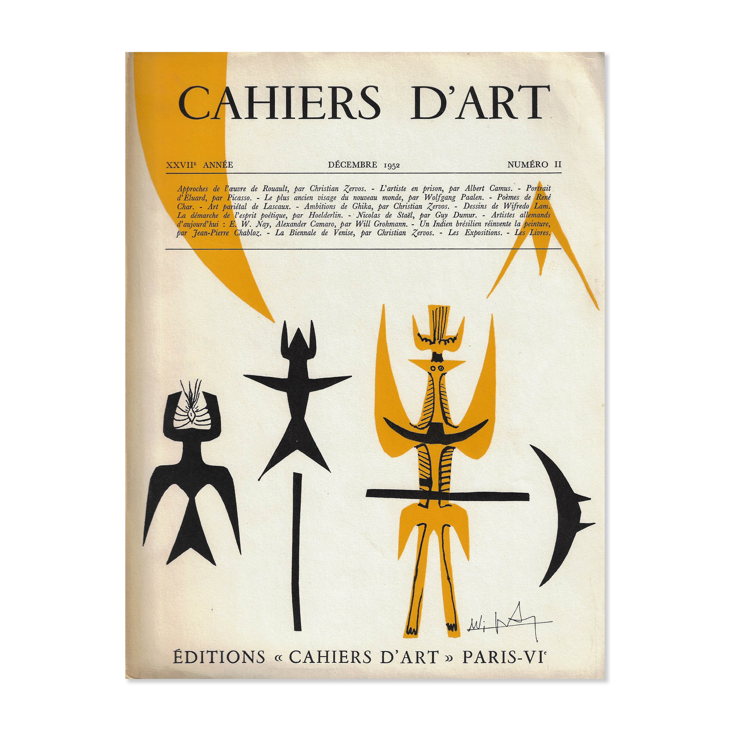 Revue Cahiers d'Art, 1952, n°2. Cover view