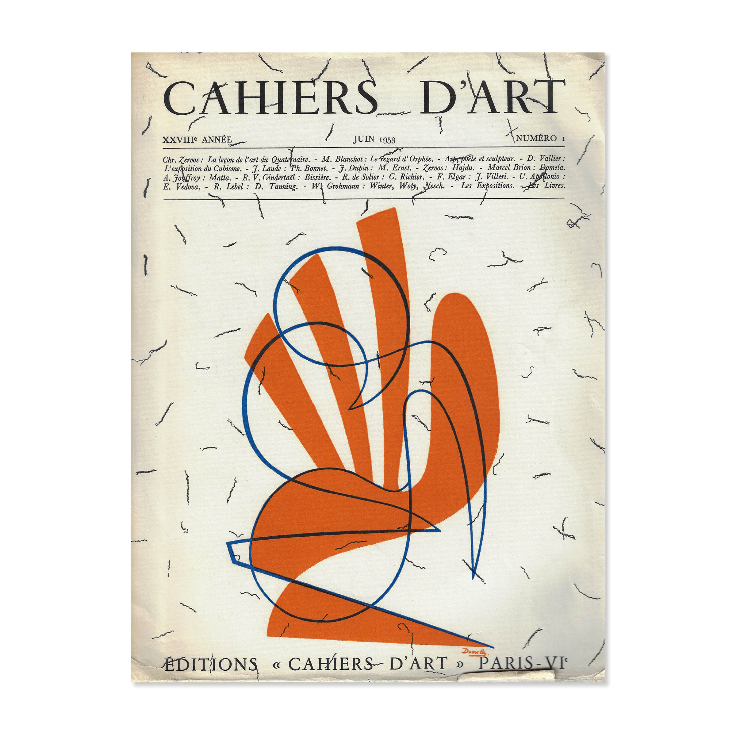 Revue Cahiers d'Art, 1953, n°1. Cover view