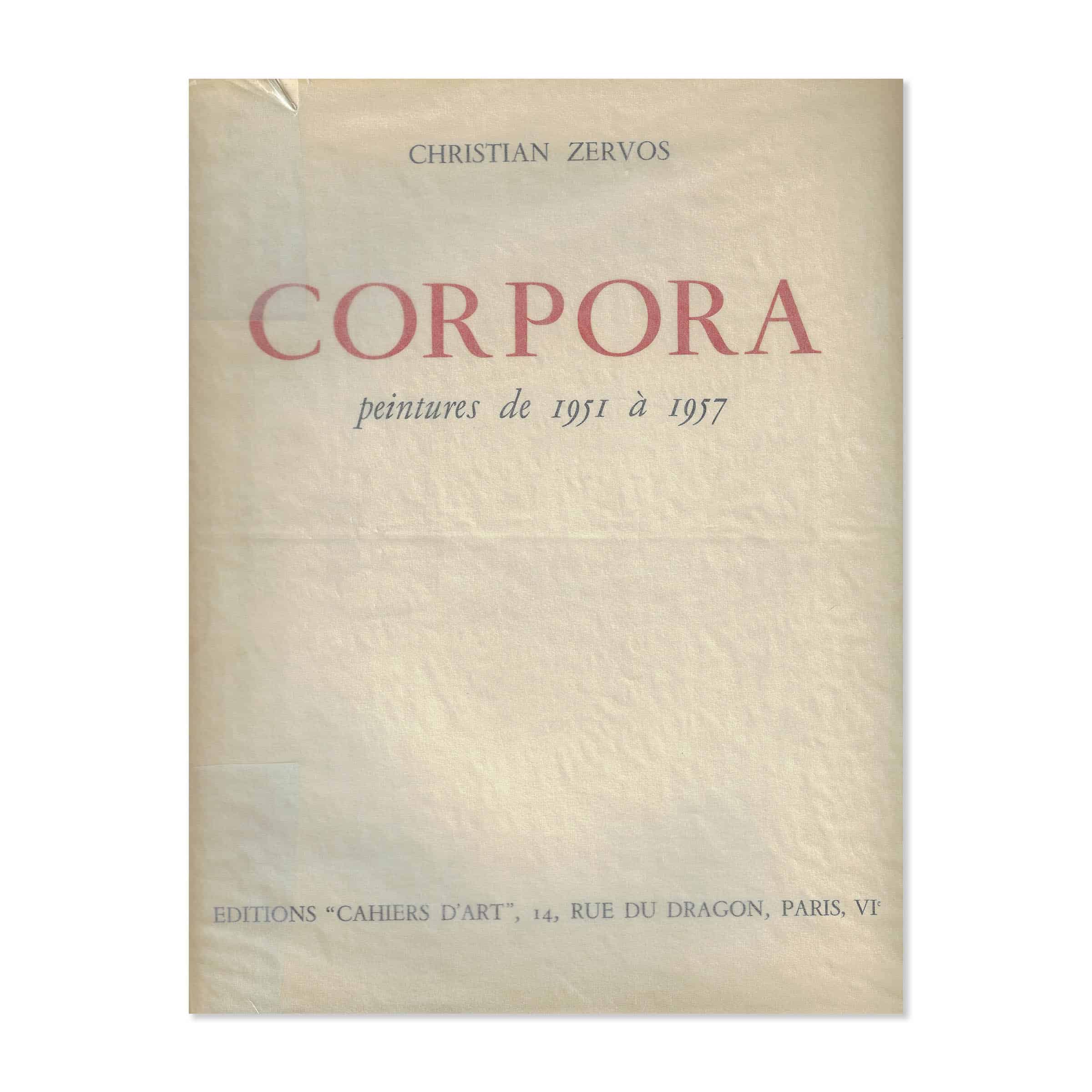 Corpora by Christian Zervos. Cover view