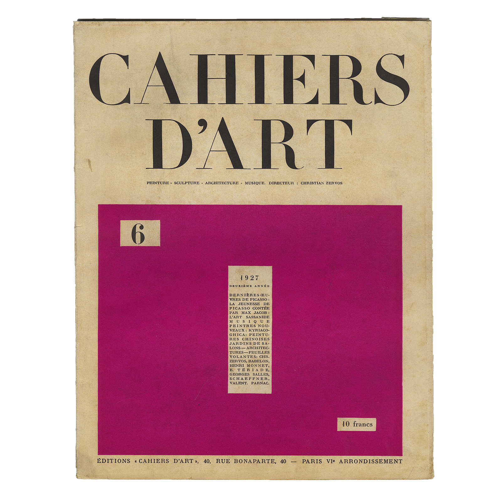 Cahiers d'Art 1927 N°6