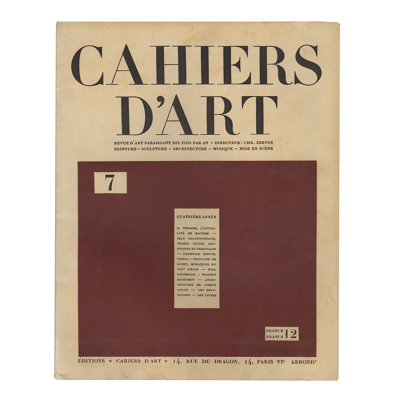 Cahiers d'Art 1927 N°7
