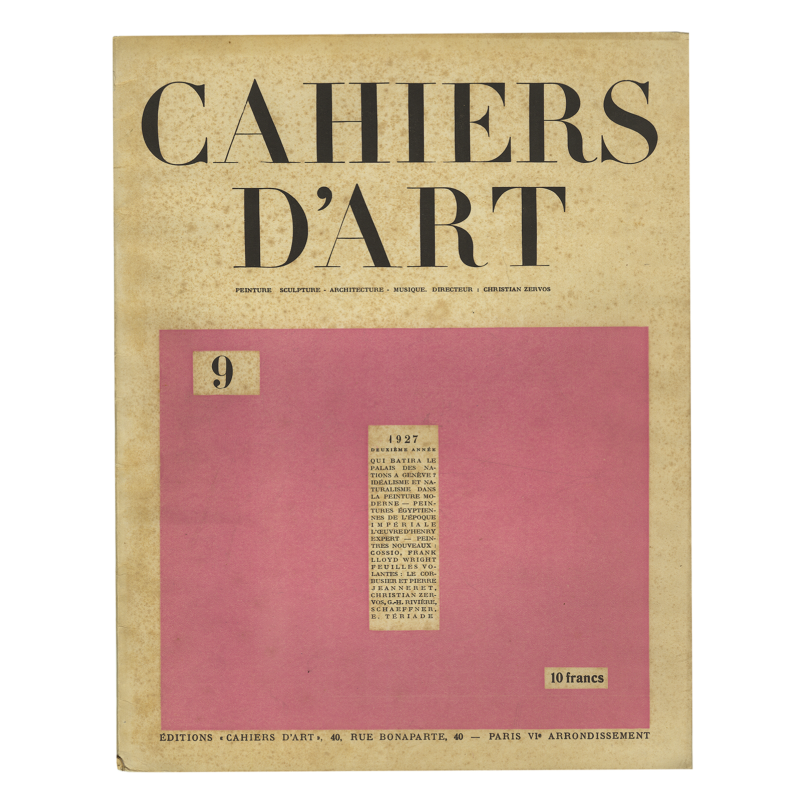 Cahiers d'Art 1927 N°9